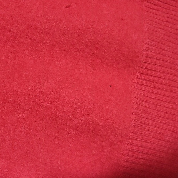 🛍Jones NY Womens 1X Strawberry Red Merino Wool Cardigan Button Front Casual - Picture 9 of 12